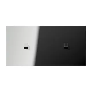 Jung Abdeckung mit Kipphebel, Kubus, 2fach, 2 x 1 Kipphebel, waagerecht, Serie LS 1912, glanzchrom GCR12-200E22