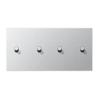 Jung Abdeckung mit Kipphebel, Zylinder, 2fach, 2 x 2 Kipphebel, waagerecht, Serie LS 1912, Aluminium AL12-250R0