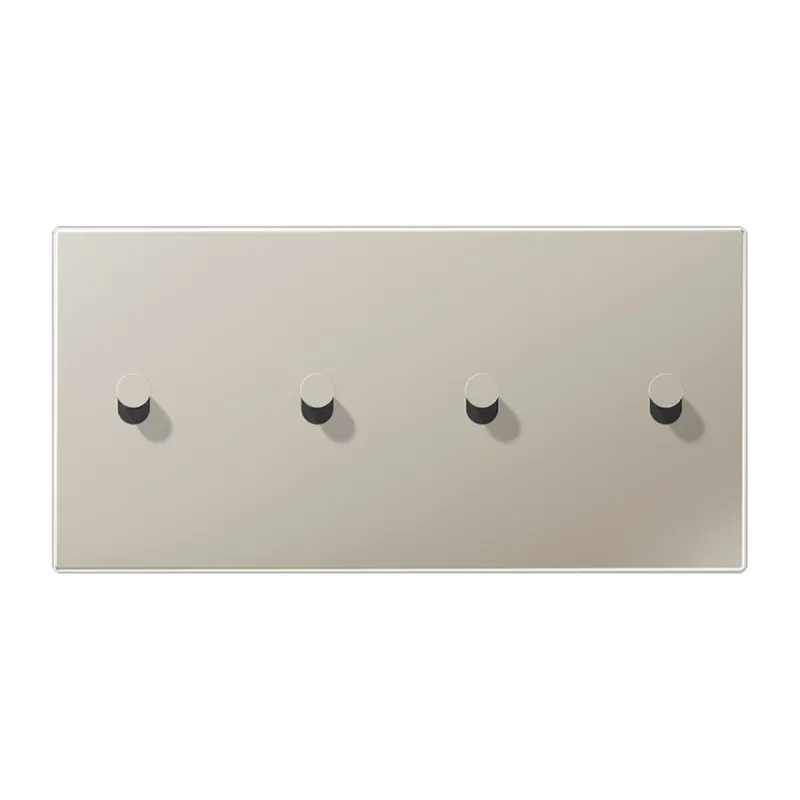 Jung Abdeckung mit Kipphebel, Kegel, 2fach, 2 x 2 Kipphebel, waagerecht, Serie LS 1912, Edelstahl ES12-250K1
