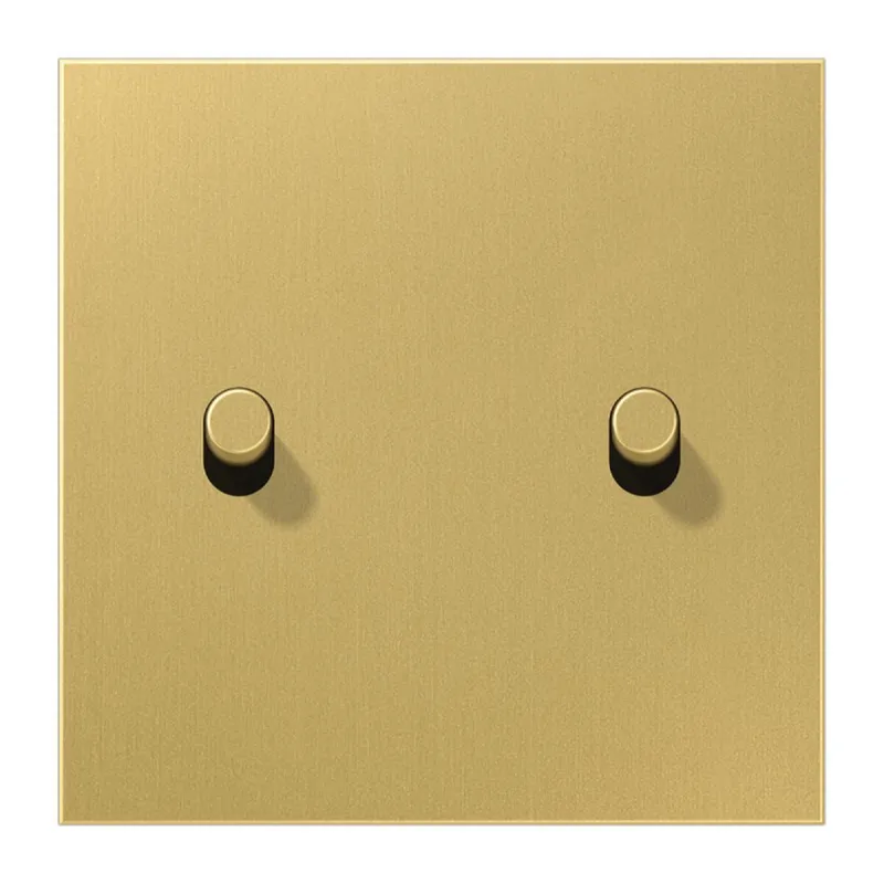 Jung Abdeckung mit Kipphebel, Zylinder, 1fach, 2 Kipphebel, Serie LS 1912, Messing classic ME12-5CR25