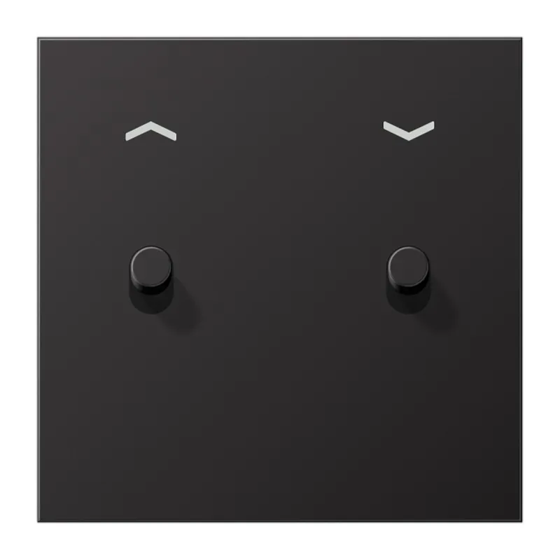 Jung Abdeckung mit Kipphebel, Zylinder, 1fach, 2 Kipphebel, mit Pfeilsymbolen, Serie LS 1912, dark (lackiertes Aluminium) AL12-5PDR01