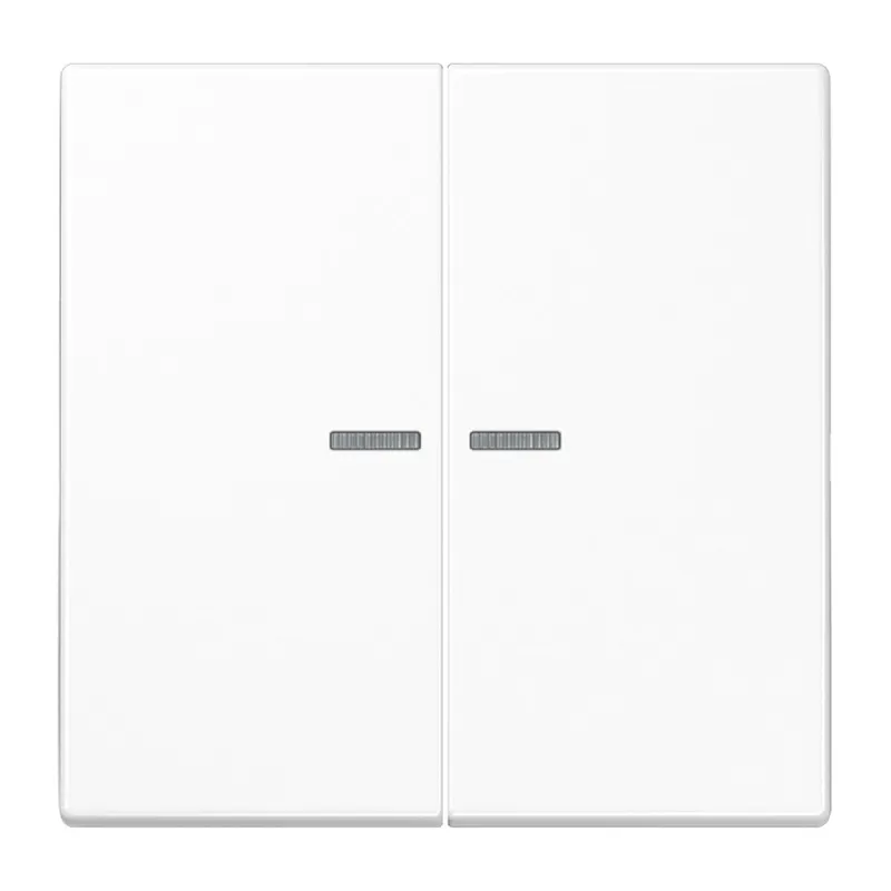 Jung Wippe mit Lichtleiter für Taster 2fach, Duroplast, Serie LS, alpinweiß LS102KO5WW