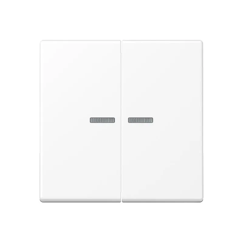 Jung Wippe mit Lichtleiter für Taster 2fach, Thermoplast lackiert, Serie A, schneeweiß matt A102KO5BFWWM