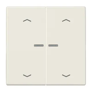 Jung Wippe mit Lichtleiter, mit Pfeilsymbolen für Taster 2fach, Duroplast, Serie LS, weiß LS102KO5P