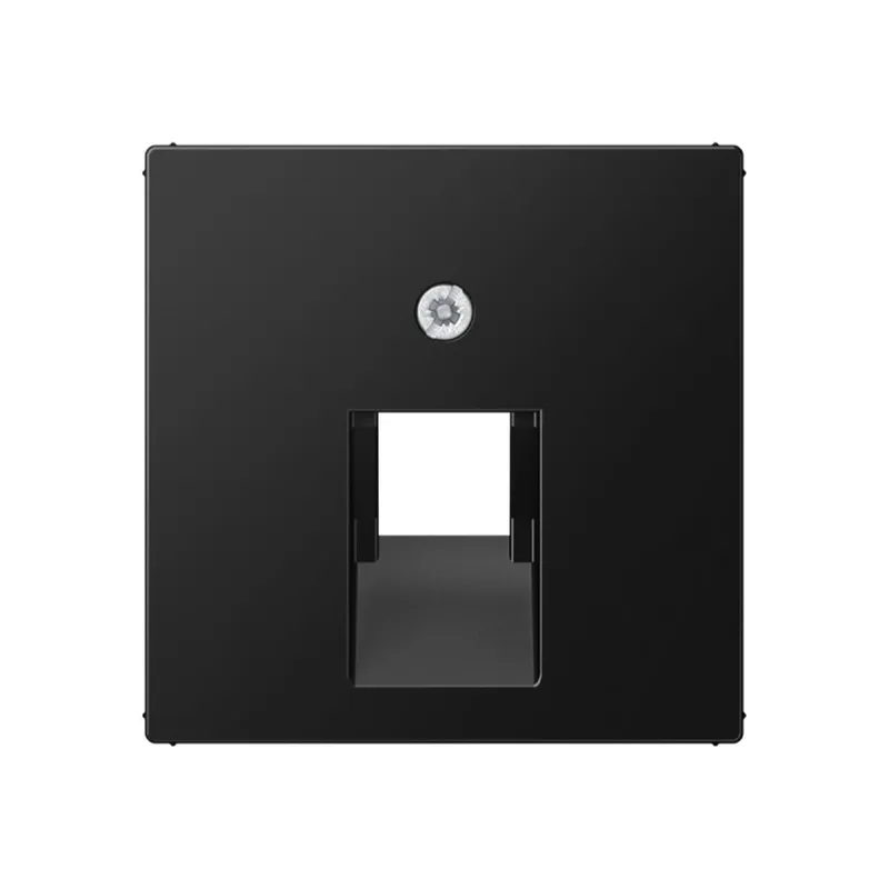 Jung Abdeckung für IAE/UAE-Anschlussdosen 1 x 8-polig, Thermoplast lackiert, Serie A, graphitschwarz matt A569-1BFPLUASWM