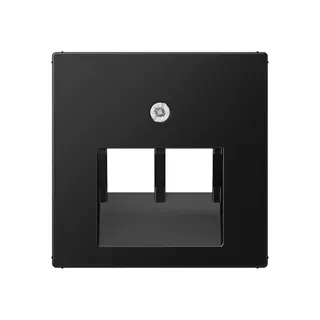 Jung Abdeckung für IAE/UAE-Anschlussdosen 2 x 8-polig, Thermoplast lackiert, Serie A, graphitschwarz matt A569-2BFPLUASWM
