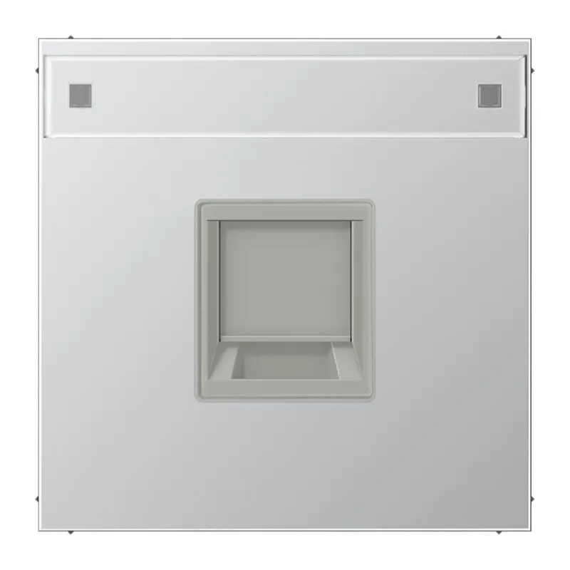 Jung Abdeckung (gerastet) für Modular-Jack-Steckbuchsen 1fach, UMA-CAT6A, RADIALL, Panduit, Assmann, mit Schriftfeld, Serie LS, Aluminium AL1969-1NAWE