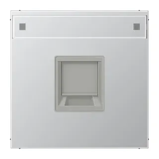 Jung Abdeckung (gerastet) für Modular-Jack-Steckbuchsen 1fach, UMA-CAT6A, RADIALL, Panduit, Assmann, mit Schriftfeld, Serie LS, Aluminium AL1969-1NAWE