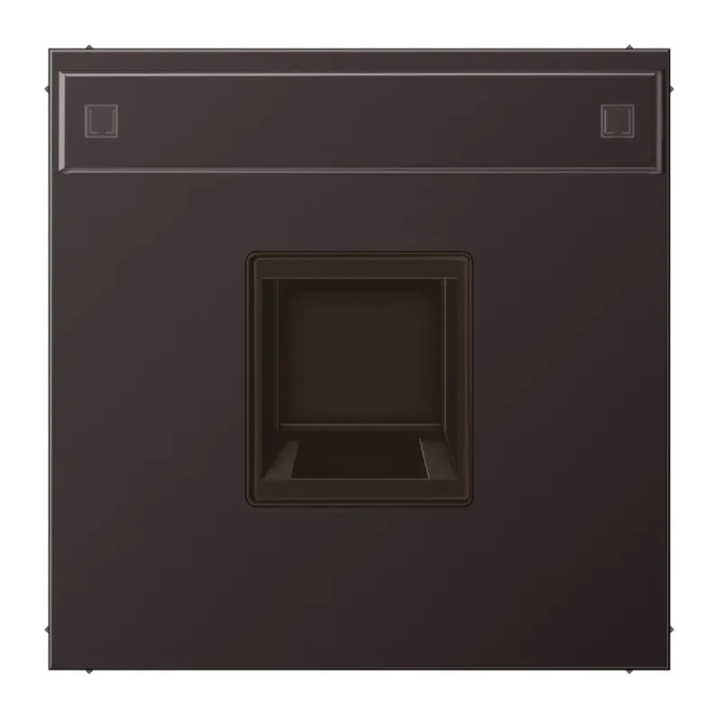 Jung Abdeckung (gerastet) für Modular-Jack-Steckbuchsen 1fach, UMA-CAT6A, RADIALL, Panduit, Assmann, mit Schriftfeld, Aluminium lackiert, Serie LS, dark AL1969-1NAWED