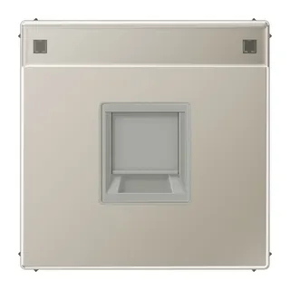 Jung Abdeckung (gerastet) für Modular-Jack-Steckbuchsen 1fach, UMA-CAT6A, RADIALL, Panduit, Assmann, mit Schriftfeld, Serie LS, Edelstahl ES1969-1NAWE