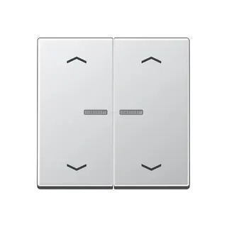 Jung Wippe mit Lichtleiter, mit Pfeilsymbolen für Taster 2fach, Serie A, aluminium A102KO5PAL
