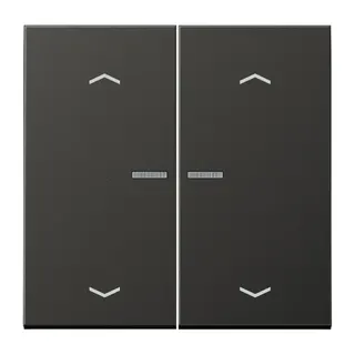 Jung Wippe mit Lichtleiter, mit Pfeilsymbolen für Taster 2fach, Aluminium lackiert, Serie LS, anthrazit (lackiertes Aluminium) AL102KO5PAN