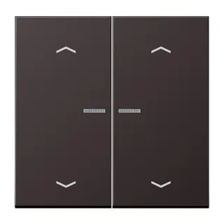 Jung Wippe mit Lichtleiter, mit Pfeilsymbolen für Taster 2fach, Aluminium lackiert, Serie LS, dark (lackiertes Aluminium) AL102KO5PD