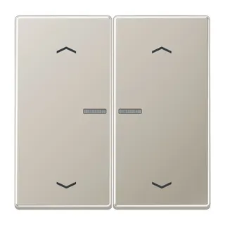 Jung Wippe mit Lichtleiter, mit Pfeilsymbolen für Taster 2fach, Serie LS, Edelstahl ES102KO5P