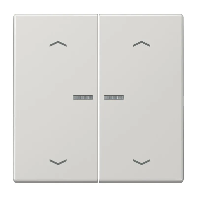 Jung Wippe mit Lichtleiter, mit Pfeilsymbolen für Taster 2fach, Duroplast, Serie LS, lichtgrau LS102KO5PLG