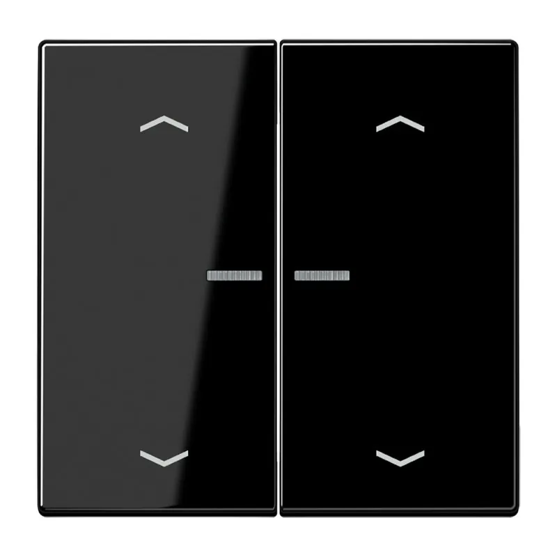 Jung Wippe mit Lichtleiter, mit Pfeilsymbolen für Taster 2fach, Duroplast, Serie LS, schwarz LS102KO5PSW