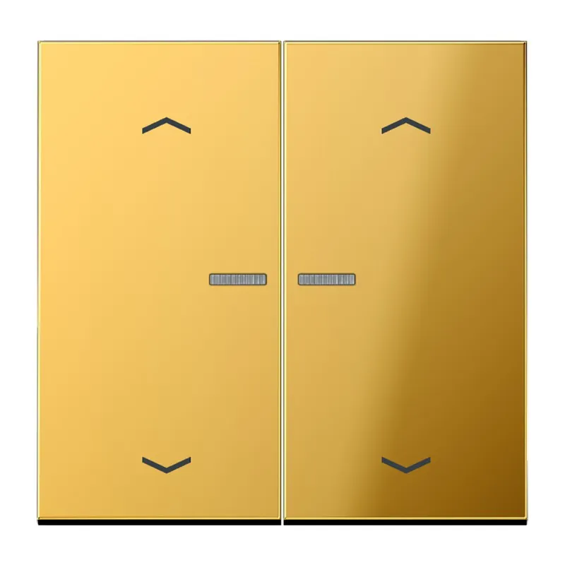 Jung Wippe mit Lichtleiter, mit Pfeilsymbolen für Taster 2fach, Metall goldfarben PVD-beschichtet, Serie LS, goldfarben GO102KO5P