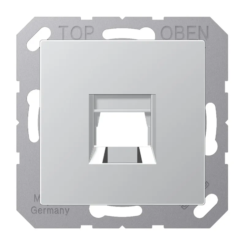 Jung Abdeckung (gerastet) für Modular-Jack-Steckbuchsen 1fach, Serie A, aluminium A1569-1WEAL
