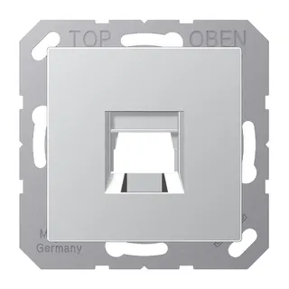 Jung Abdeckung (gerastet) für Modular-Jack-Steckbuchsen 1fach, lackiert, Serie A, aluminium A1569-15WEAL