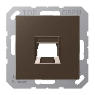Jung Abdeckung (gerastet) für Modular-Jack-Steckbuchsen 1fach, lackiert, Serie A, mokka A1569-15WEMO