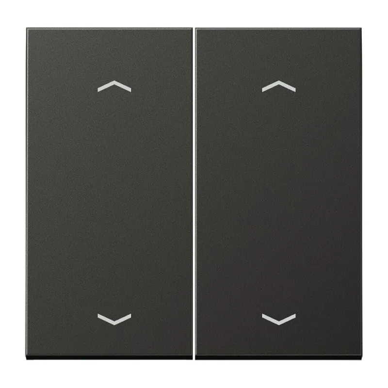 Jung Wippe, mit Pfeilsymbolen für Taster 2fach, Aluminium lackiert, Serie LS, anthrazit (lackiertes Aluminium) AL102PAN