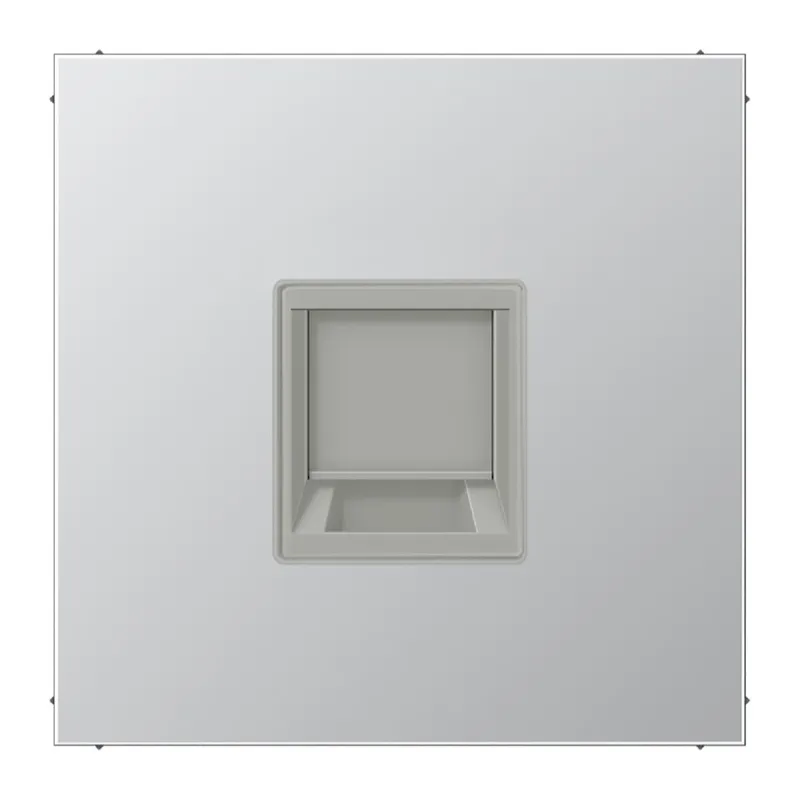 Jung Abdeckung (gerastet) für Modular-Jack-Steckbuchsen 1fach, UMA-CAT6A, RADIALL, Panduit, Assmann, Serie LS, Aluminium AL1969-1WE