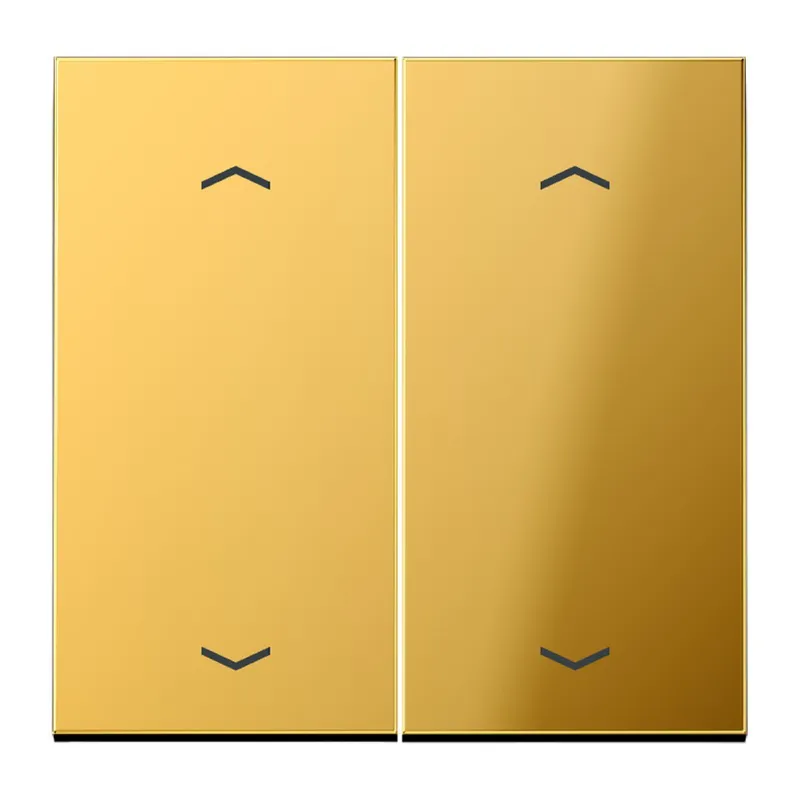 Jung Wippe, mit Pfeilsymbolen für Taster 2fach, Metall goldfarben PVD-beschichtet, Serie LS, goldfarben GO102P