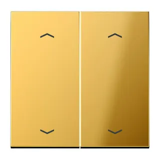 Jung Wippe, mit Pfeilsymbolen für Taster 2fach, Metall goldfarben PVD-beschichtet, Serie LS, goldfarben GO102P