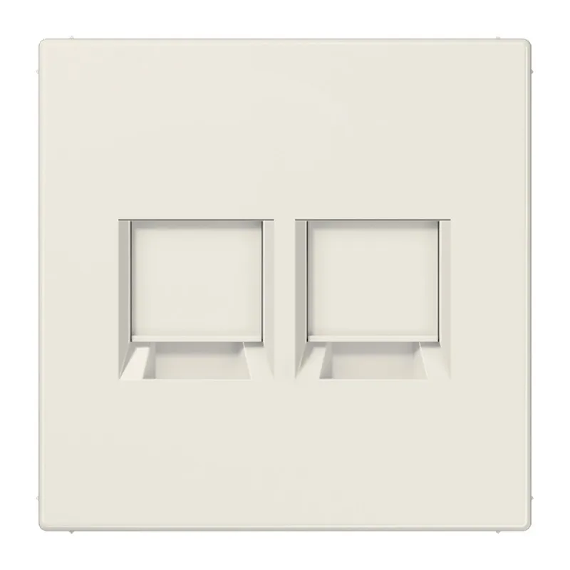 Jung Abdeckung (gerastet) für Modular-Jack-Steckbuchsen 2fach, Serie LS, weiß LS1969-2WE