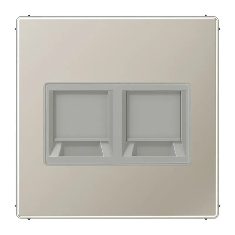 Jung Abdeckung (gerastet) für Modular-Jack-Steckbuchsen 2fach, UMA-CAT6A, RADIALL, Panduit, Assmann, Serie LS, Edelstahl ES1969-2WE