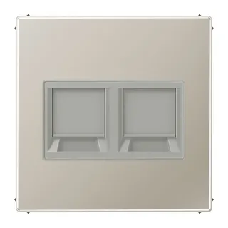 Jung Abdeckung (gerastet) für Modular-Jack-Steckbuchsen 2fach, UMA-CAT6A, RADIALL, Panduit, Assmann, Serie LS, Edelstahl ES1969-2WE