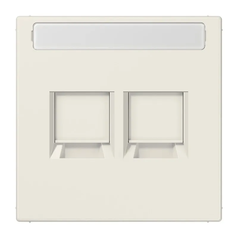 Jung Abdeckung (gerastet) für Modular-Jack-Steckbuchsen 2fach, , Serie LS, weiß LS1969-2NAAT