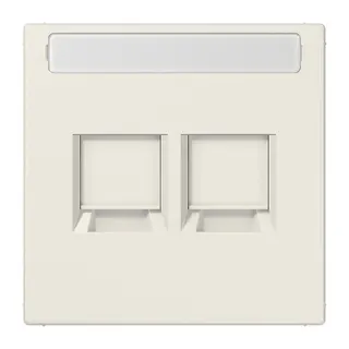 Jung Abdeckung (gerastet) für Modular-Jack-Steckbuchsen 2fach, , Serie LS, weiß LS1969-2NAAT