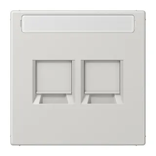 Jung Abdeckung (gerastet) für Modular-Jack-Steckbuchsen 2fach, Serie LS, lichtgrau LS1969-2NAWELG