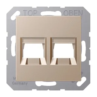 Jung Abdeckung (gerastet) für Modular-Jack-Steckbuchsen 2fach, lackiert, Serie A, champagner A1569-25WECH