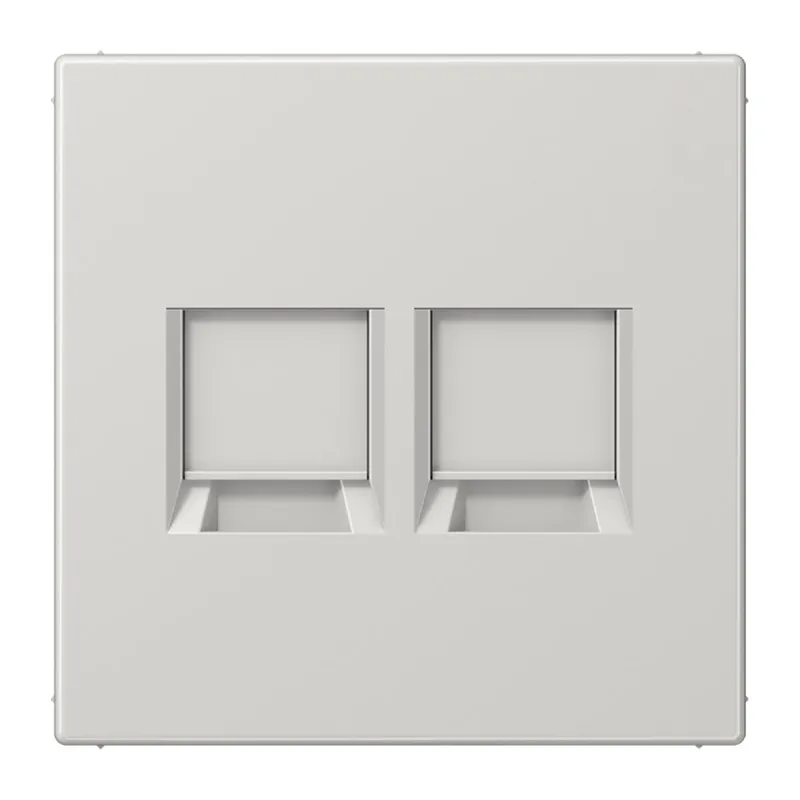 Jung Abdeckung (gerastet) für Modular-Jack-Steckbuchsen 2fach, Serie LS, lichtgrau LS1969-2WELG