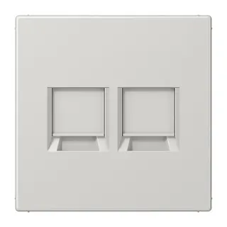 Jung Abdeckung (gerastet) für Modular-Jack-Steckbuchsen 2fach, Serie LS, lichtgrau LS1969-2WELG