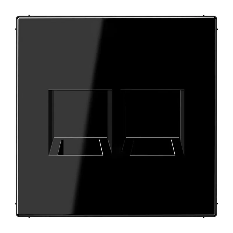 Jung Abdeckung (gerastet) für Modular-Jack-Steckbuchsen 2fach, Serie LS, schwarz LS1969-2WESW