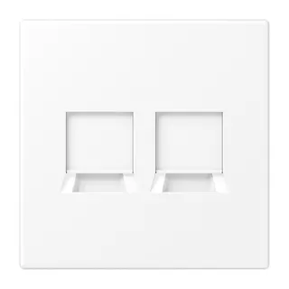 Jung Abdeckung (gerastet) für Modular-Jack-Steckbuchsen 2fach, Serie LS, schneeweiß matt LS1969-2WEWWM