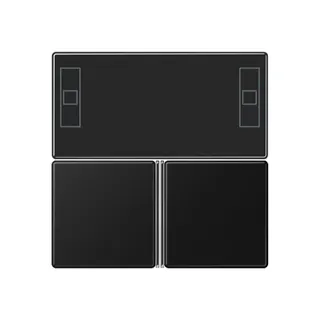 Jung Tastensatz 3fach, F40 Raumcontroller, Serie A, graphitschwarz matt A4093TSASWM