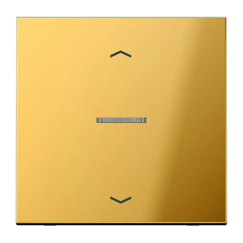 Jung Wippe mit Lichtleiter, mit Pfeilsymbolen für Taster 1fach, Metall goldfarben PVD-beschichtet, Serie LS, goldfarben GO101KO5P