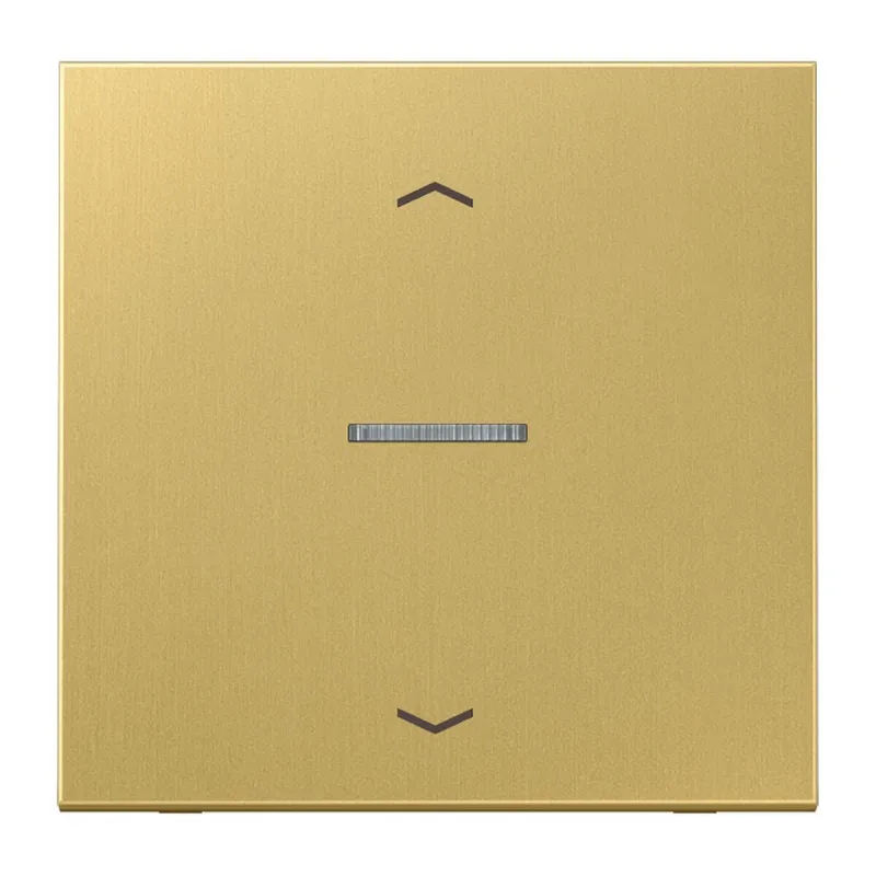 Jung Wippe mit Lichtleiter, mit Pfeilsymbolen für Taster 1fach, Messing, Serie LS, Messing classic ME101KO5PC
