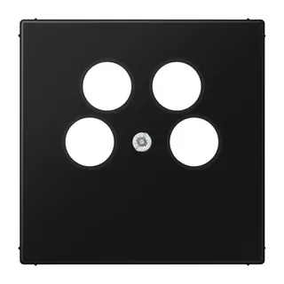 Jung Abdeckung für 4-Loch SAT-TV-Steckdose (Ankaro), Thermoplast lackiert, Serie LS, graphitschwarz matt LS990-4SAT2SWM