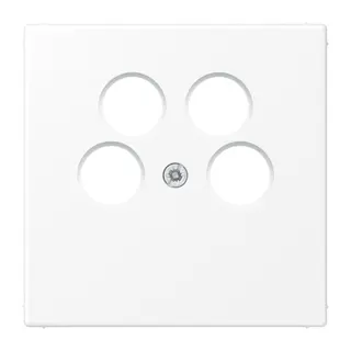 Jung Abdeckung für 4-Loch SAT-TV-Steckdose (Ankaro), Thermoplast lackiert, Serie LS, schneeweiß matt LS990-4SAT2WWM