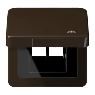 Jung Klappdeckel inklusive Zentralplatte, mit Symbol LAN, Serie CD, braun CD590KLLANBR