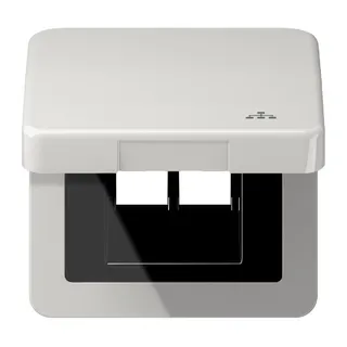 Jung Klappdeckel inklusive Zentralplatte, mit Symbol LAN, Serie CD, lichtgrau CD590KLLANLG