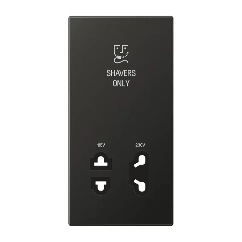 Jung Abdeckung 1fach, Shavers only, Aluminium lackiert, Serie LS, anthrazit (lackiertes Aluminium) SOAN7522PL