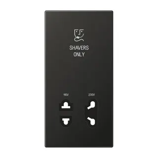 Jung Abdeckung 1fach, Shavers only, Aluminium lackiert, Serie LS, anthrazit (lackiertes Aluminium) SOAN7522PL