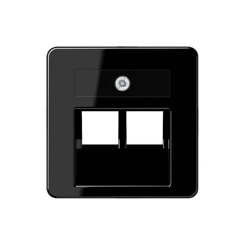 Jung Abdeckung für IAE/UAE-Anschlussdosen 2 x 8-polig, Thermoplast, 50 x 50 mm, schwarz 169-2UAESW