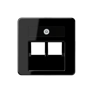 Jung Abdeckung für IAE/UAE-Anschlussdosen 2 x 8-polig, Thermoplast, 50 x 50 mm, schwarz 169-2UAESW
